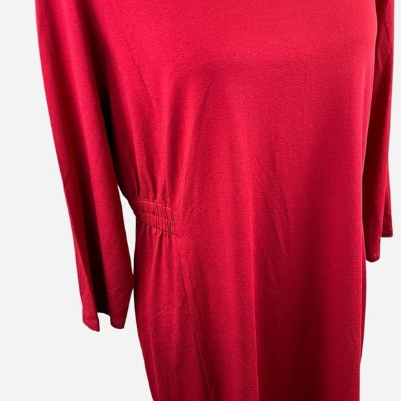J Jill Wearever Collection 3/4 Sleeve Dress True Red Medium Stretch NEW - Picture 3 of 14